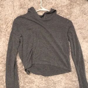 cropped gray hoodie